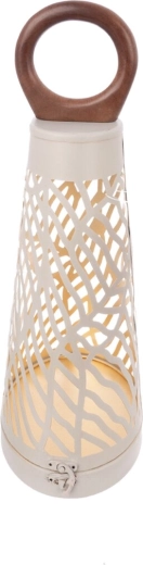 Kandelaar Cone van metaal en hout beige-goud 43 cm