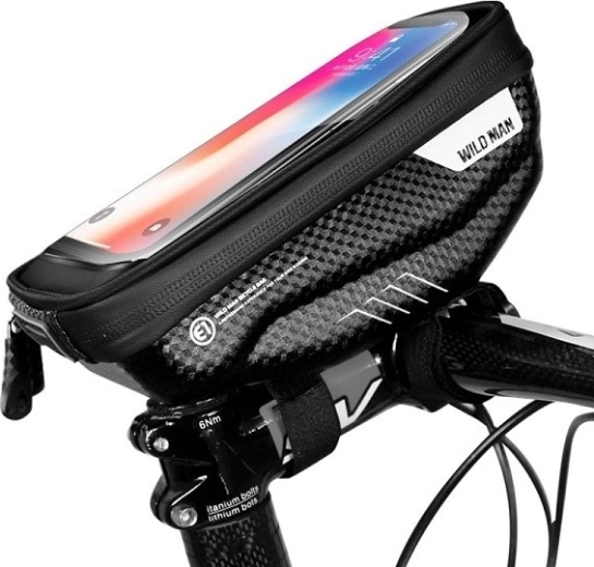 Wildman S E1 fietstas voor aan het stuur met telefoonhouder 1 l zwart