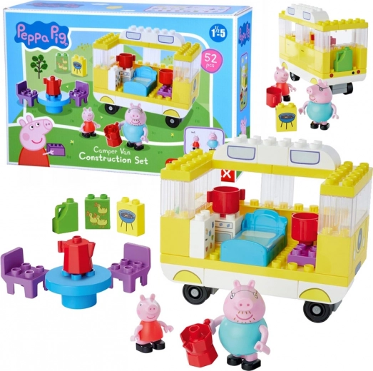 Bouwset camper PEPPA PIG – kamperen met papa, 52 stukken