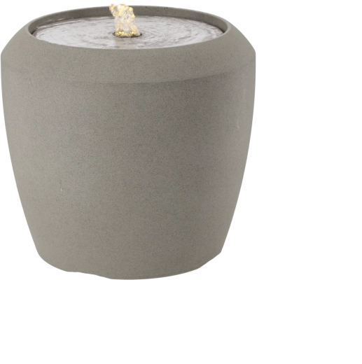 Tuinfontein met LED-verlichting, grijs, 33,6 × 33,6 × 30,5 cm