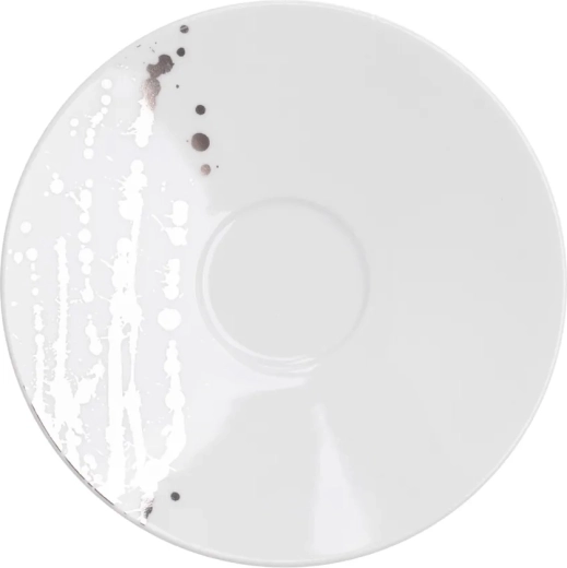 Splendor wit schoteltje (onderbord) 16 cm met platina decor