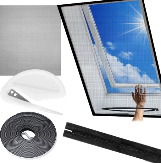 Insectenhor voor dakraam, zwart 140 × 120 cm