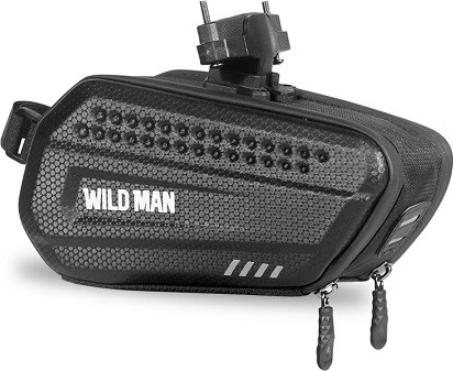 Wildman waterdichte zadeltas voor fiets 1,2 l zwart
