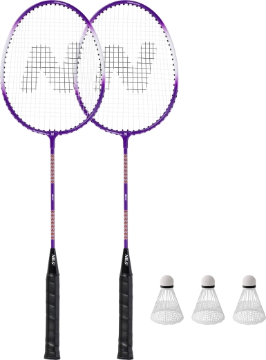 Set badmintonrackets NILS NRZ2053 – 2 rackets, 3 shuttles en hoes