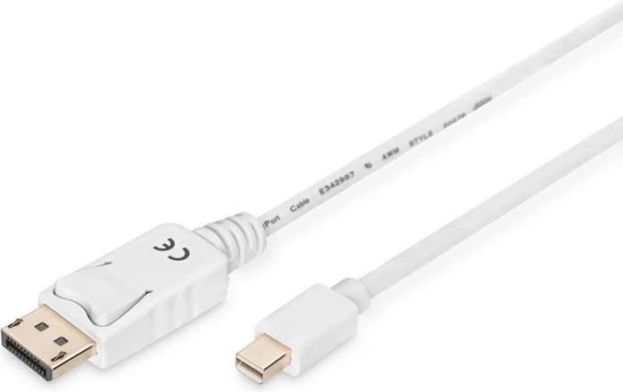 Witte DisplayPort-kabel 4K 60Hz miniDP naar DP 2 m