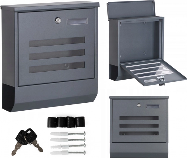 Brievenbus met krantenrol ModernHome, verzinkt staal, antraciet