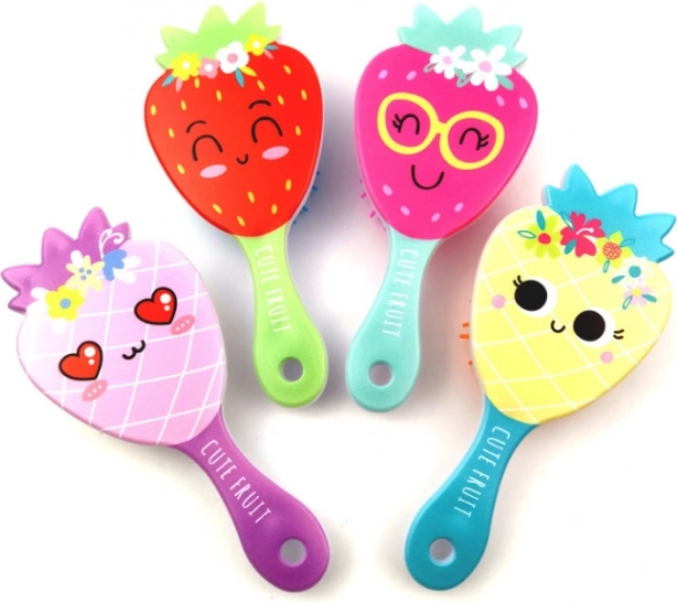 Kinderhaarborstel met paarse handgreep