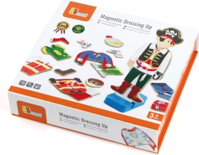 VIGA magnetisch houten aankleedspel – jongen, 8 personages