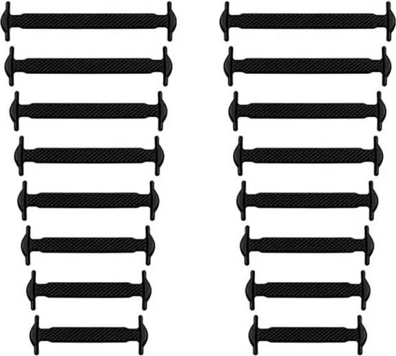 Siliconen veters zonder strikken zwart