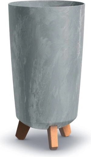 slanke bloempot met betoneffect 19,5 cm, grijs
