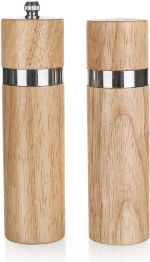 Set peper- en zoutvaatje BRILLANTE 15,2 × 4 cm, rubberhout
