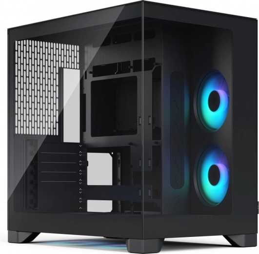 Pop 2 Vision zwarte RGB gaming pc-behuizing met panoramisch glas