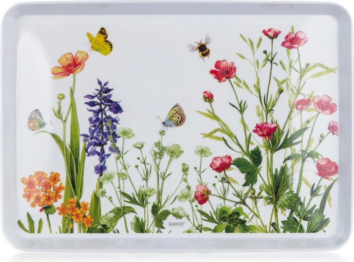 Melamine dienblad MEADOW 30 × 21,5 cm, wit