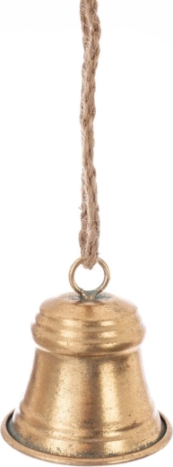 Hangende metalen bel in goudkleur 8 cm
