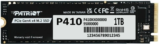 ssd-schijf 1 tb patriot p410 pcie m.2 gen4 x4 nvme