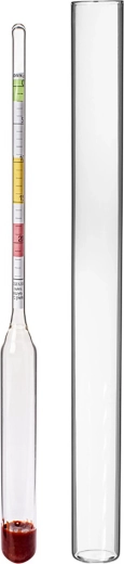 Wijnmeter met drijver voor het meten van suikergehalte 0–24 °Blg