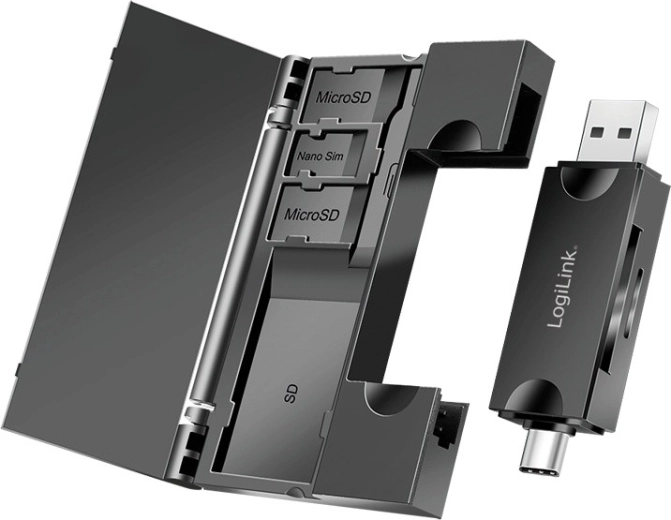 Kaartlezer USB 3.2 Gen 1 met SD- en microSD-slots
