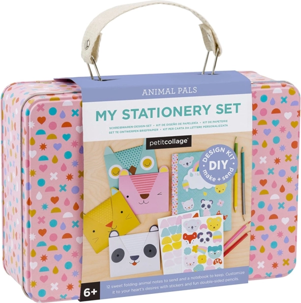 Petit Collage creatieve koffer – briefpapier-set met dieren