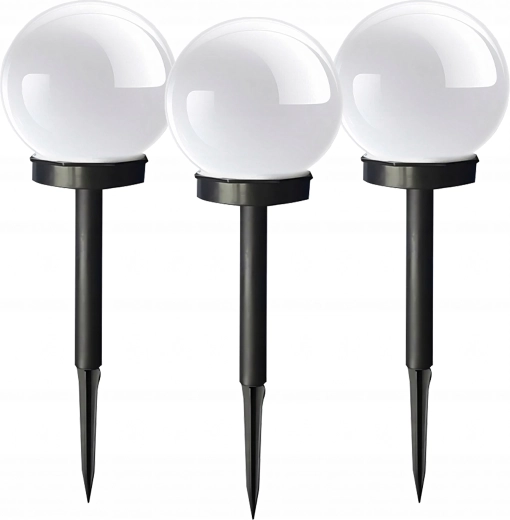 Solar tuinlampen bollen om in de grond te steken, 3 stuks