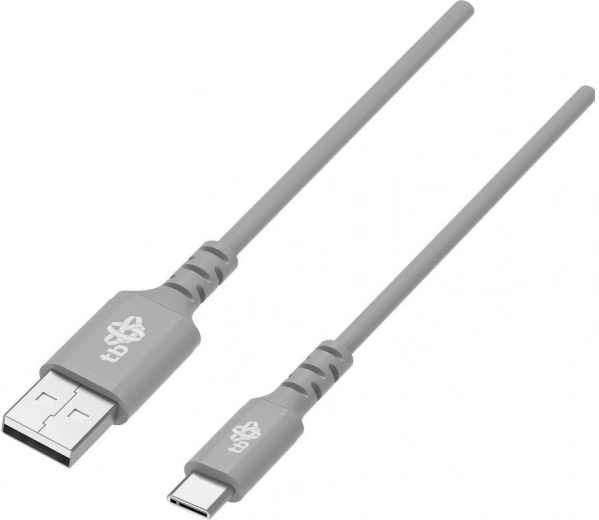usb–usb‑c siliconen kabel 2 m, grijs, snel opladen