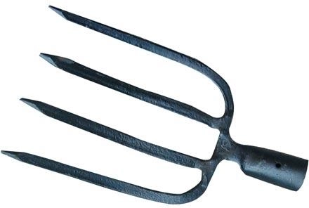 Gesmede spitvork met 4 tanden zonder steel