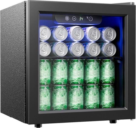 Euhomy drankkoelkast/vitrine 37 l zwart