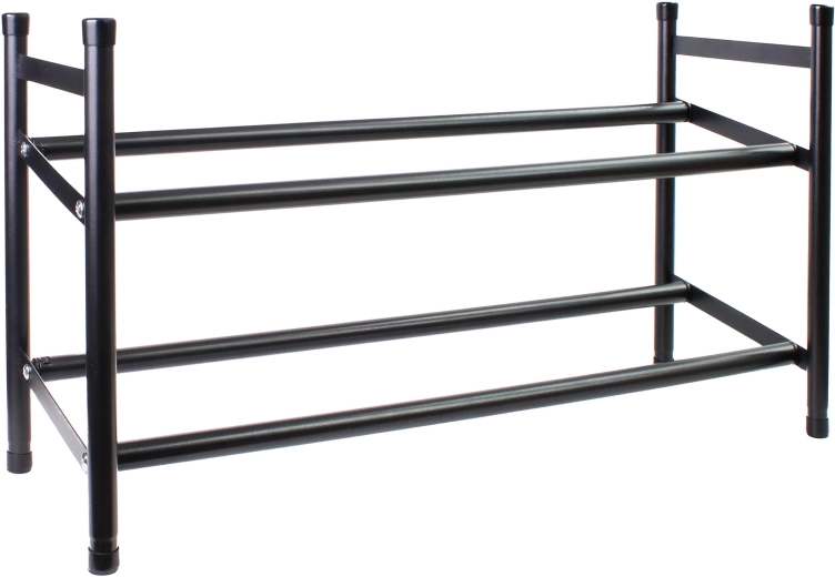 Verstelbaar zwart tweelaags ijzeren schoenenrek