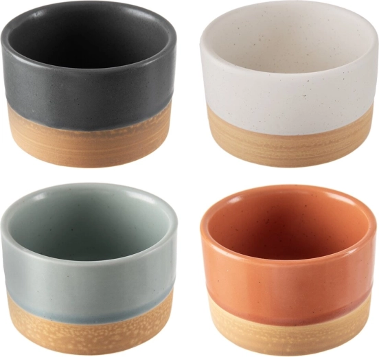 Set van 4 aardewerken schaaltjes met een diameter van 6,5 cm