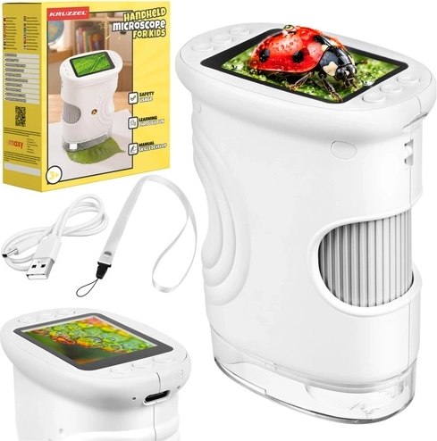 Kruzzel witte digitale educatieve pocketmicroscoop