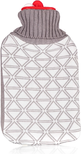 Warmwaterkruik Triangles 2 l met textielhoes