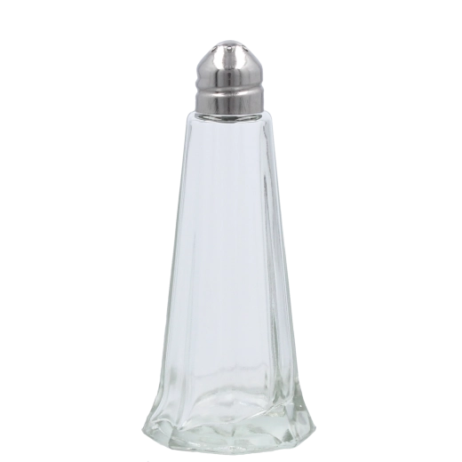 Set glazen zout- en peperstrooiers met metalen deksel 44 ml