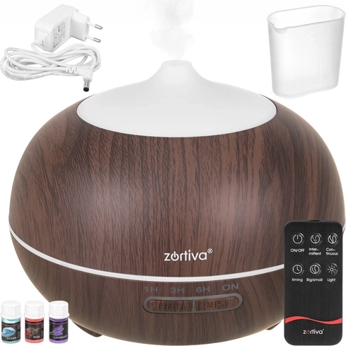 Zortiva ultrasone aromadiffuser en luchtbevochtiger 400 ml met afstandsbediening