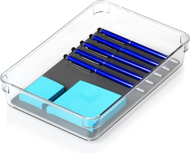 Kunststof opbergorganizer GREY 24 × 16 × 4,5 cm