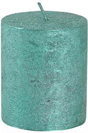 Rustieke kaars cilinder 6 × 7 cm groen Provence