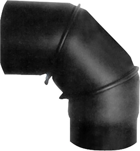 Rookpijpbocht draaibaar 130 mm, 90°, staal 1,5 mm, zwart
