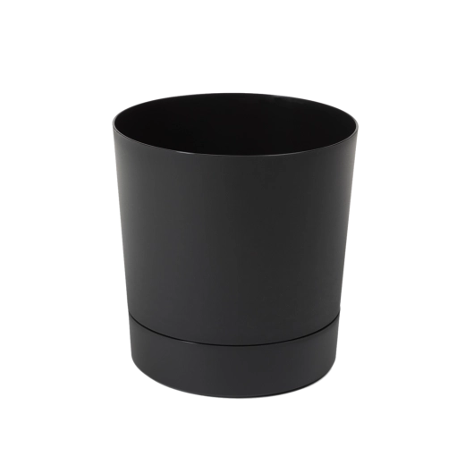 Bloempot met onderschotel Aura 20 cm zwart mat