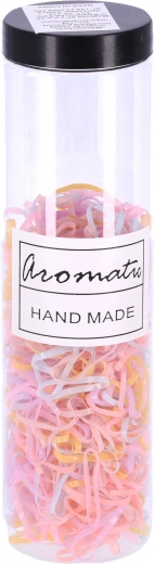 Set van 600 haarelastiekjes - pastel type III, mix kleuren