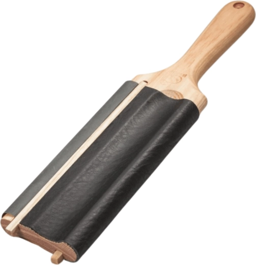 BeaverCraft dubbelzijdige leren paddle-stropping voor lepelmessen met polijstpasta P01