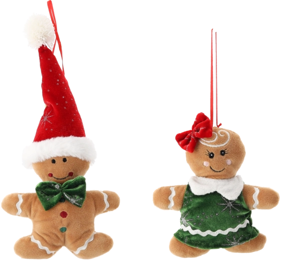 Kerstfiguur peperkoekjongen en -meisje 27 cm