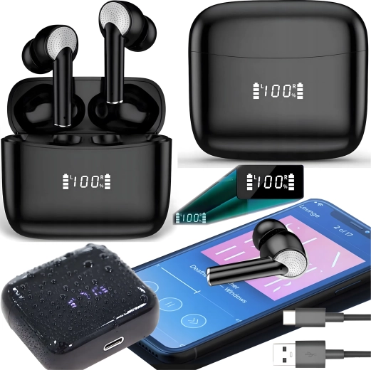 Draadloze sport-oordopjes Bluetooth met powerbank en microfoon