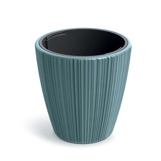 Bloempot ORO 35 cm Scandinavisch blauw met inzet