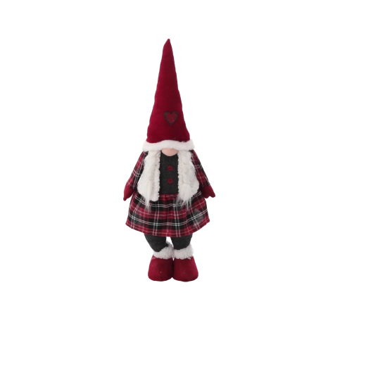 Kerstkabouter gnome 78 cm rood - 1 stuk