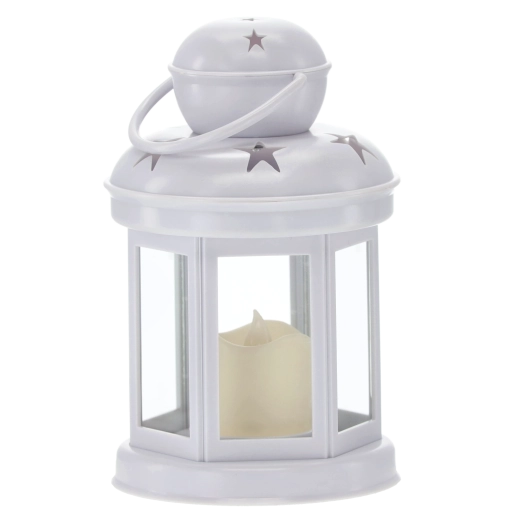 Decoratieve LED-lantaarn met steruitsparingen 10 × 10 × 19 cm