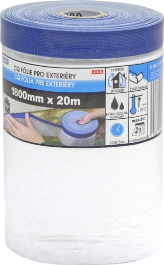 Afdektape voor buiten met afdekfolie 180 × 2000 cm zelfklevend