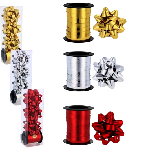 Cadeauset – lint 20 m en strikjes 6 cm