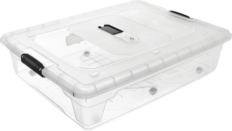 Lage opbergbox onder het bed op wieltjes 50 l