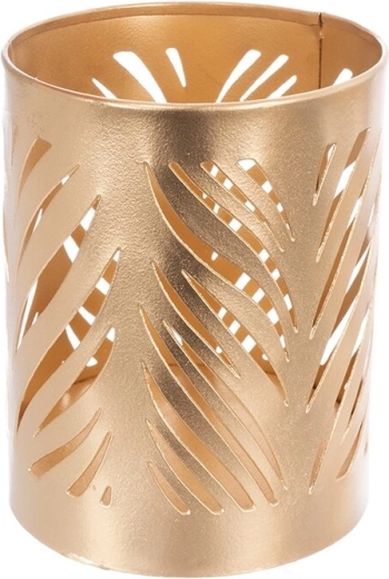 Gouden metalen kandelaar 8 × 8 × 10 cm