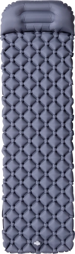 Opblaasbare toeristische slaapmat met geïntegreerd kussen NILS CAMP NC4006 grijs
