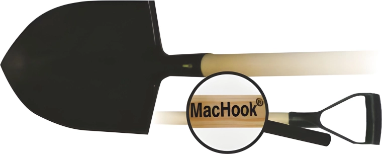 Spitschep met houten steel en Y-vormig handvat