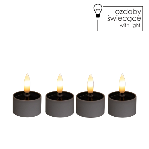 Zonne-LED theelichtjes, set van 4 stuks